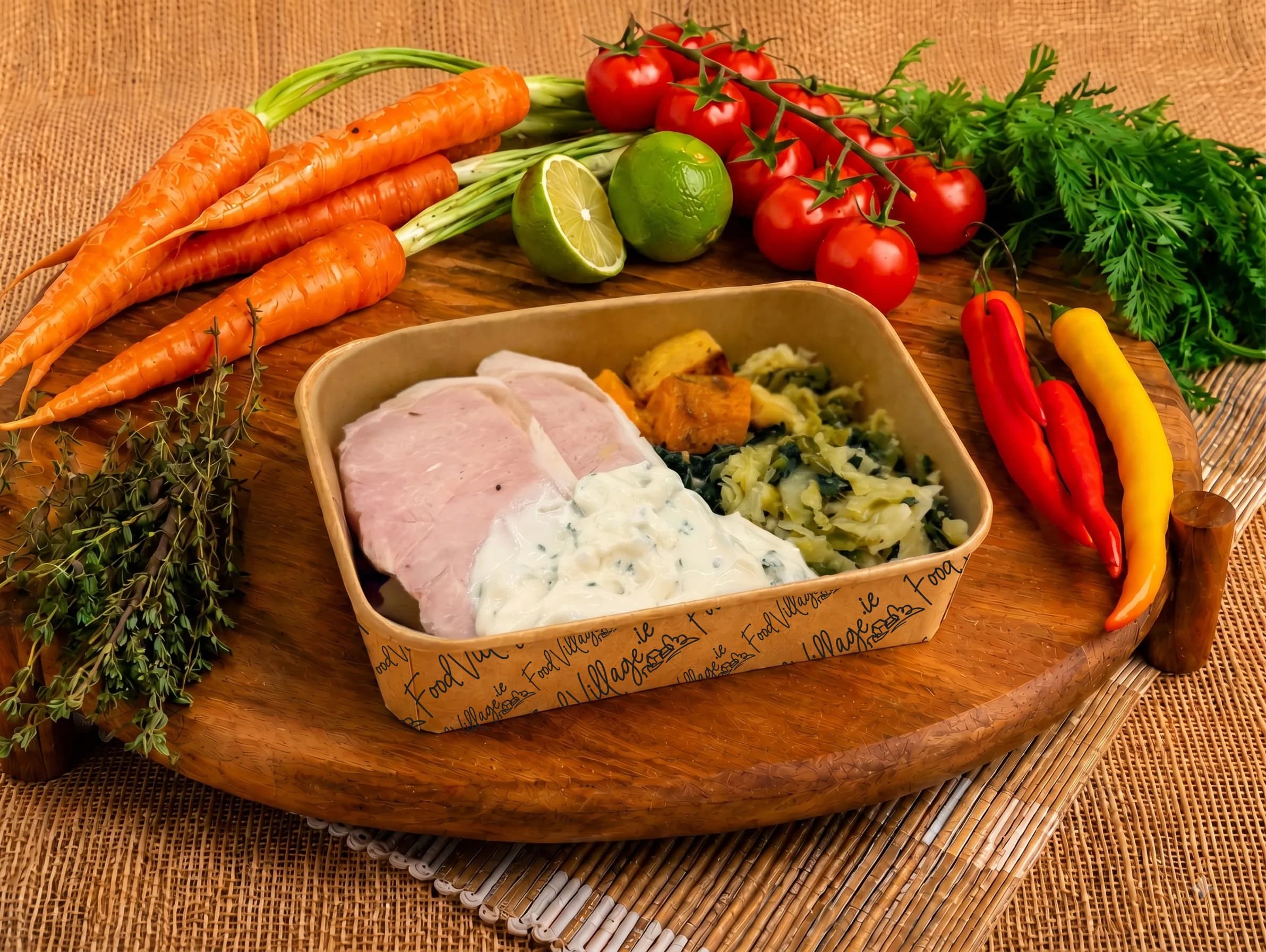 Baked ham dinner